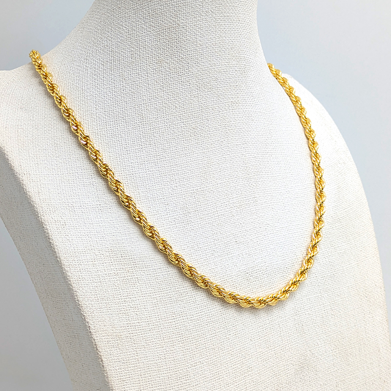 Rope Link Chain Gold 60cm x 4mm